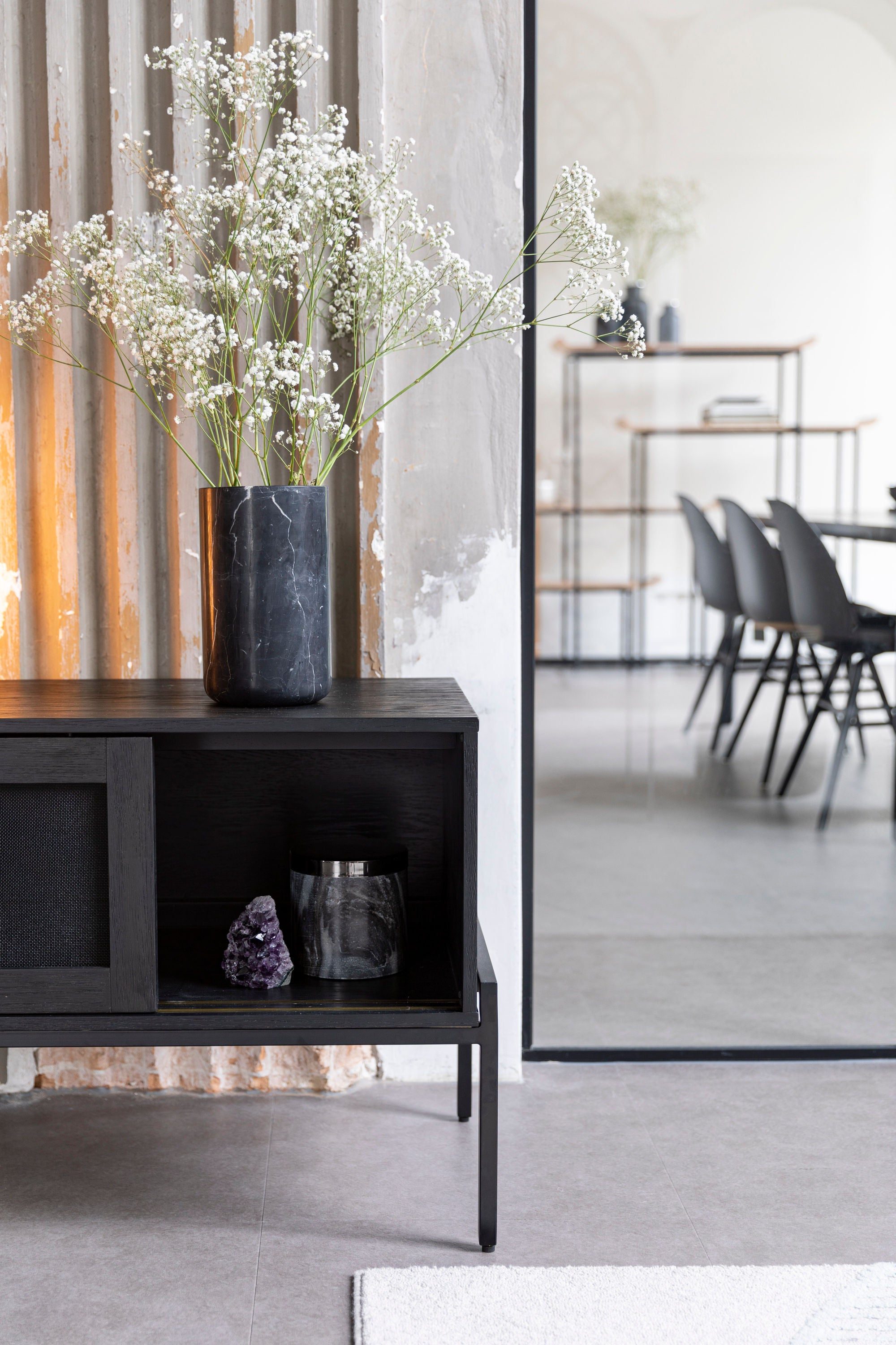 Zuiver Hardy Black Oak Wood Low Sideboard